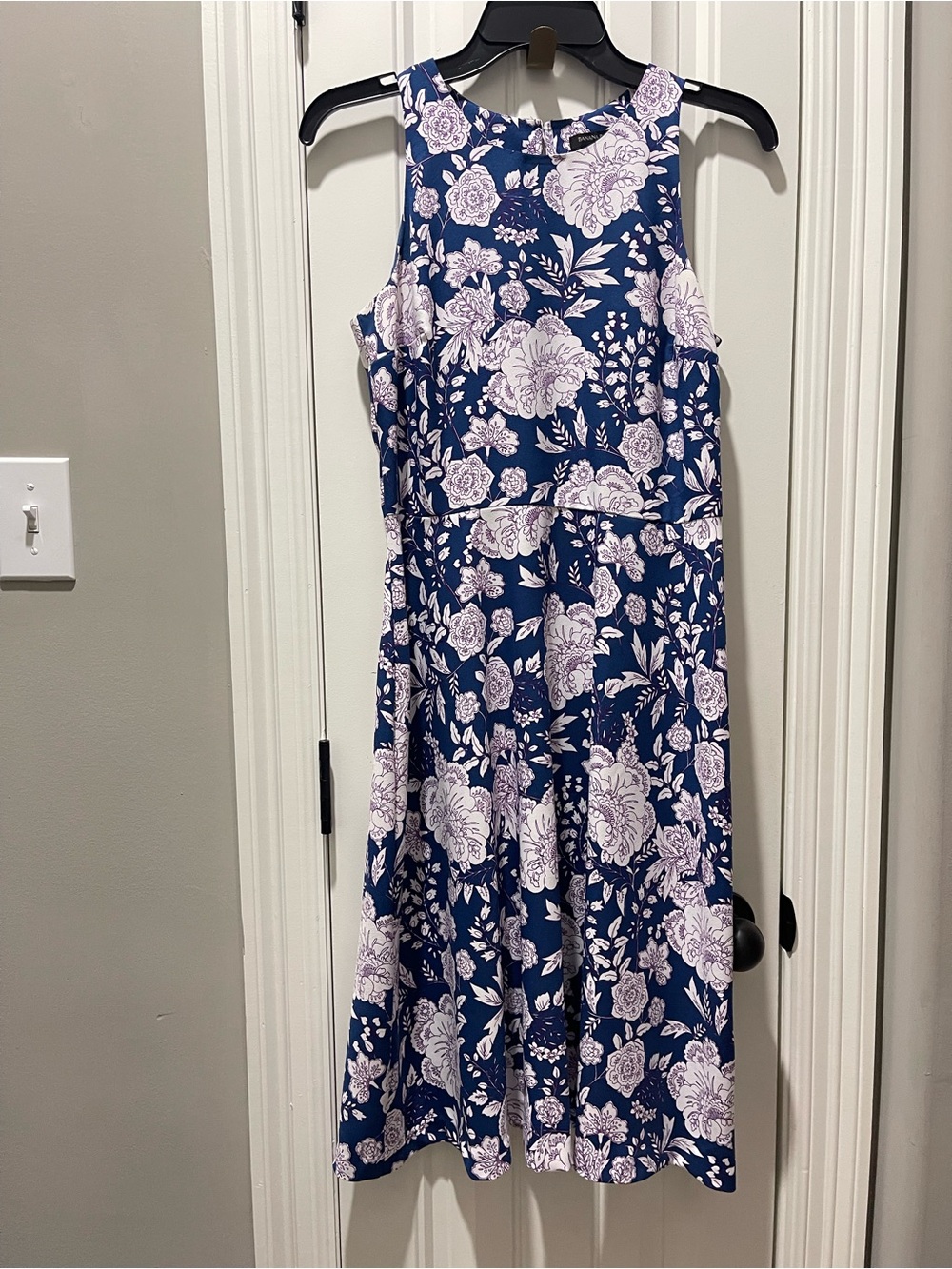 Banana Republic Navy Floral Sleeveless Dress